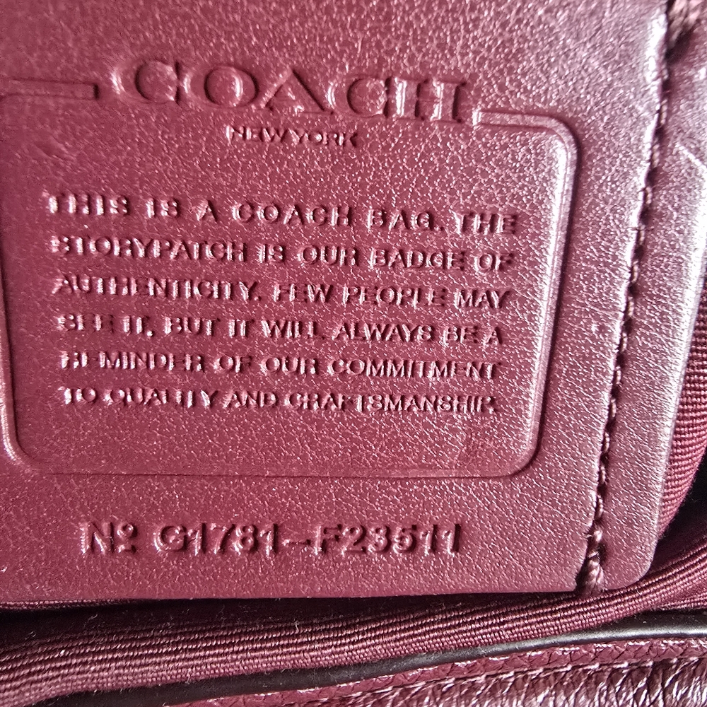 Coach Burgundy Leather Tote and Wallet Set - Picture 4 of 12